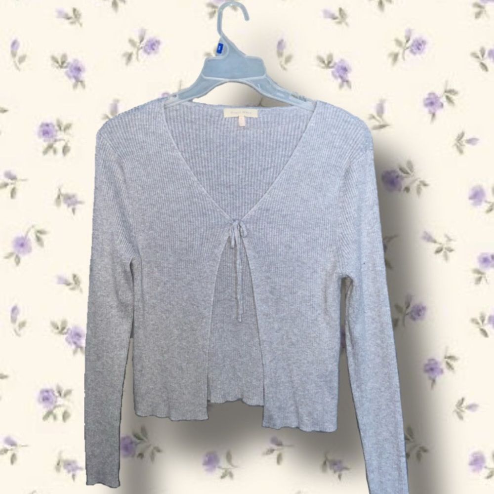 grey cardigan